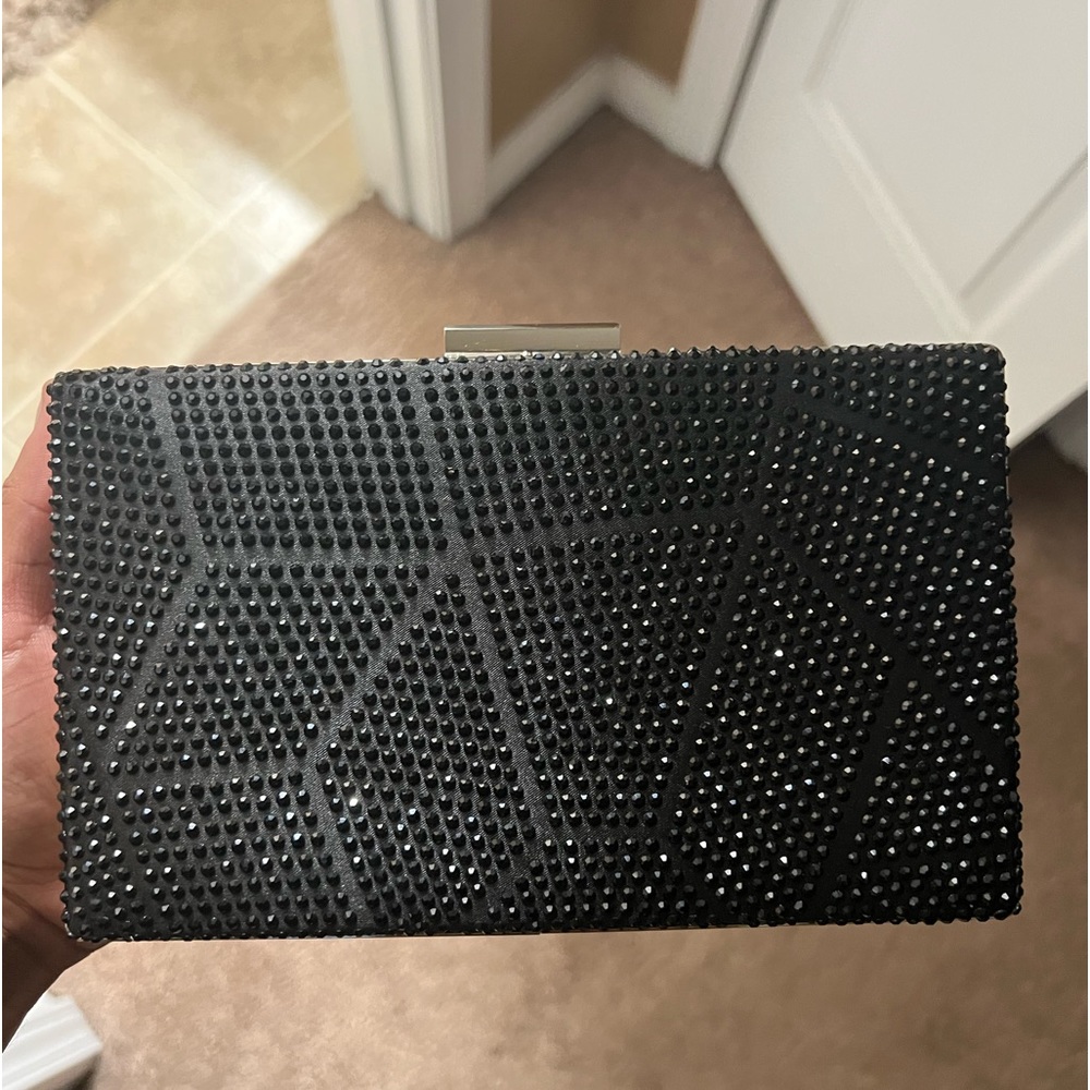 Rhinestone Black Clutch
